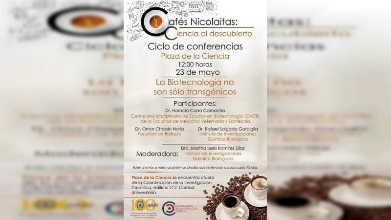 Biotecnología, tema del Café Nicolaita esta semana 