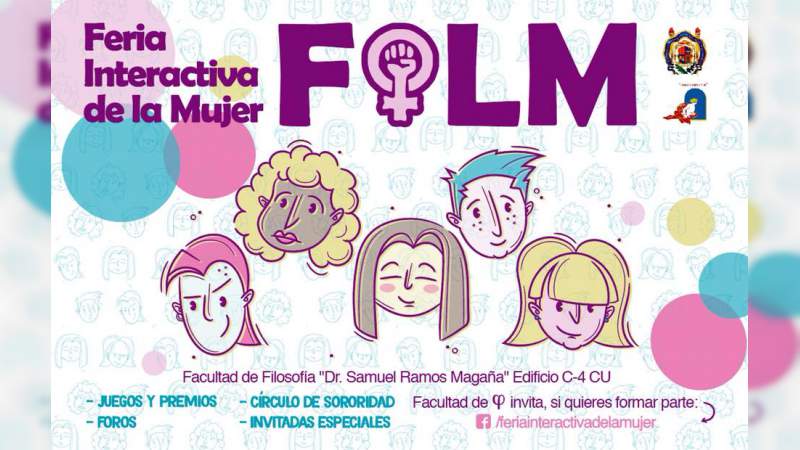 En puerta Feria Interactiva de la Mujer en la UMSNH 