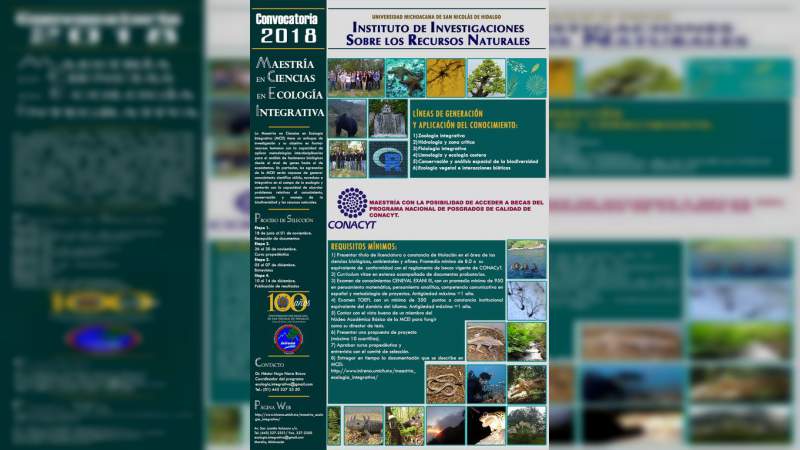 Dan a conocer convocatoria para la Maestría en Ecología Integrativa en la Casa de Hidalgo 