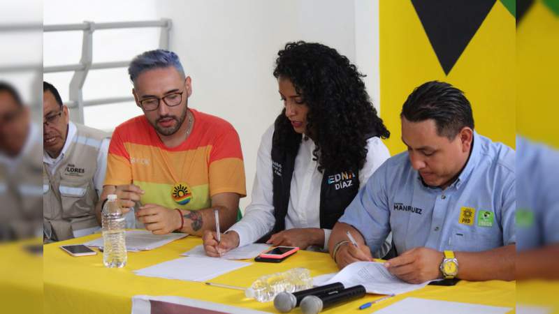 Candidatos del PRD Uruapan firmes acuerdos  pro LGBTTTI. 