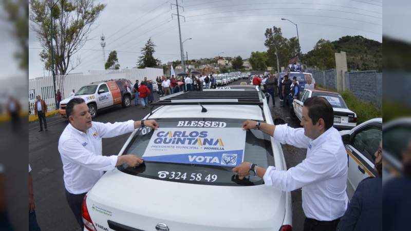 Transportistas refrendan su apoyo a Carlos Quintana para la alcaldía de Morelia  - Foto 0 