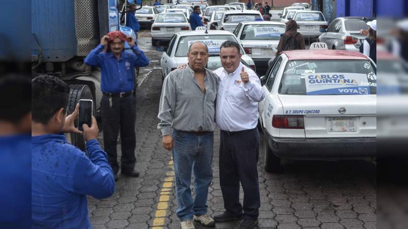 Carlos Quintana es respaldado por transportistas 