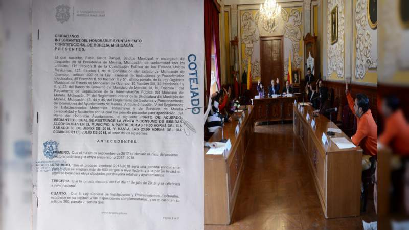 Cabildo de Morelia aprueba “Ley Seca” a partir de este sábado 