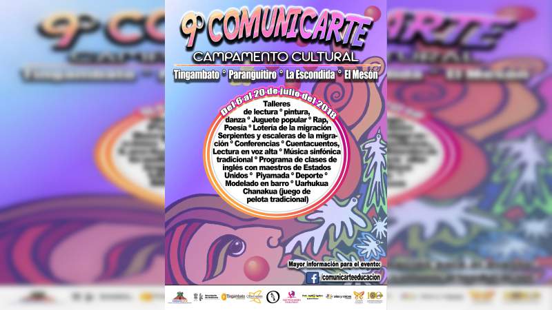 Campamento de Actividades Culturales de Verano, del 6 al 20 de julio en Michoacán 