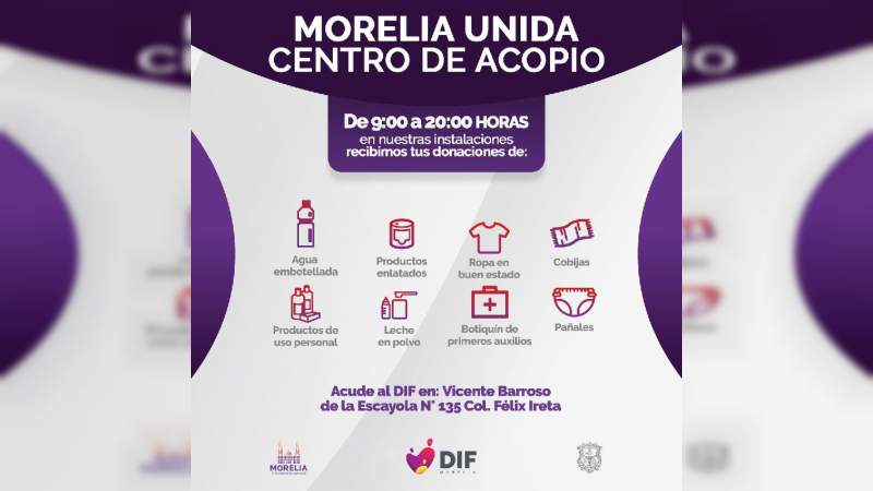 DIF Morelia invita a donar víveres en su Centro de Acopio en favor de damnificados - Foto 2 