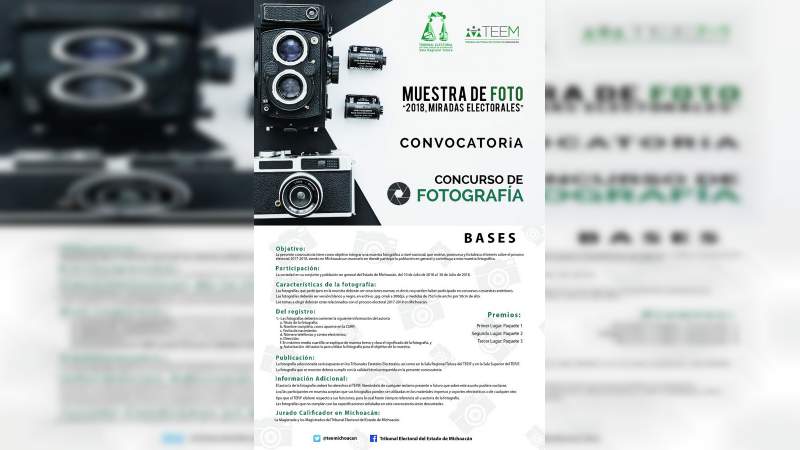 Convoca TEEMICH a participar en concurso de fotografía “2018, Miradas Electorales”. 