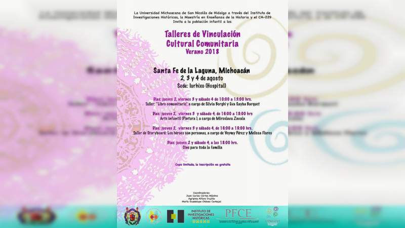 Se hace presente la Casa de Hidalgo en Santa Fe de la Laguna, a través de talleres comunitarios 