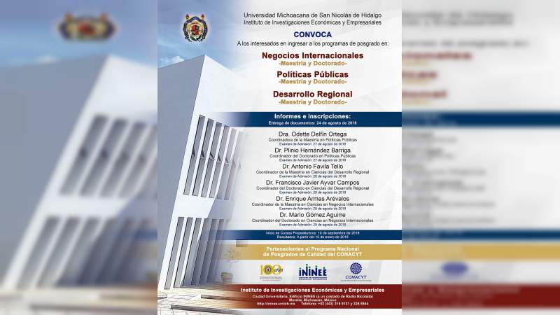 Oferta Casa de Hidalgo posgrados en materia de investigación económica y empresarial 