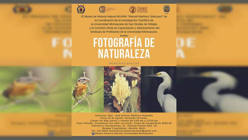 Impartirán curso de Fotografía de la naturaleza en la Casa de Hidalgo 