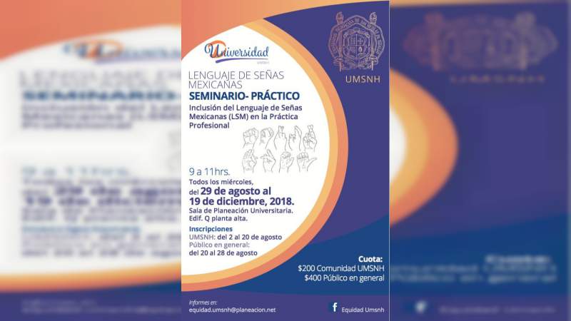 Abierta inscripción a curso de lenguaje de señas mexicanas en la UMSNH 