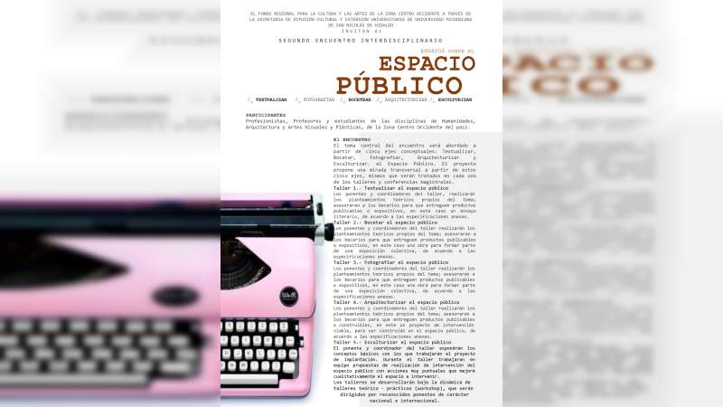 Realizarán Segundo Encuentro de Ensayos sobre el Espacio Público en la Casa de Hidalgo 