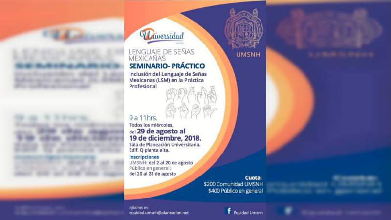 Este miércoles, seminario sobre lenguaje de señas mexicanas en la Casa de Hidalgo 