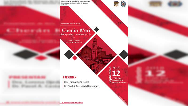  Presentará libro Cherán K’eri en la Facultad de Historia de la Casa de Hidalgo 