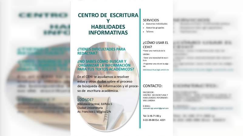 La Dirección General de Bibliotecas de la Casa de Hidalgo, ofrece asesorías para la búsqueda de información y redacción 