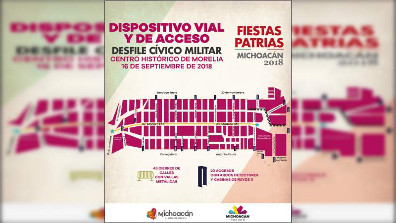 A partir de este viernes 14, cierre de calles en Centro Histórico por Festejos Patrios 