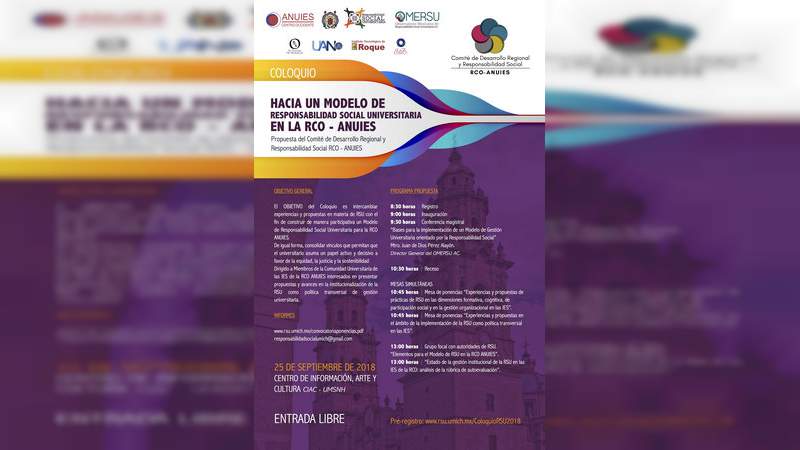 Abierta recepción de ponencias para el Coloquio “Hacia un modelo de Responsabilidad Social Universitaria en la RCO – ANUIES” 