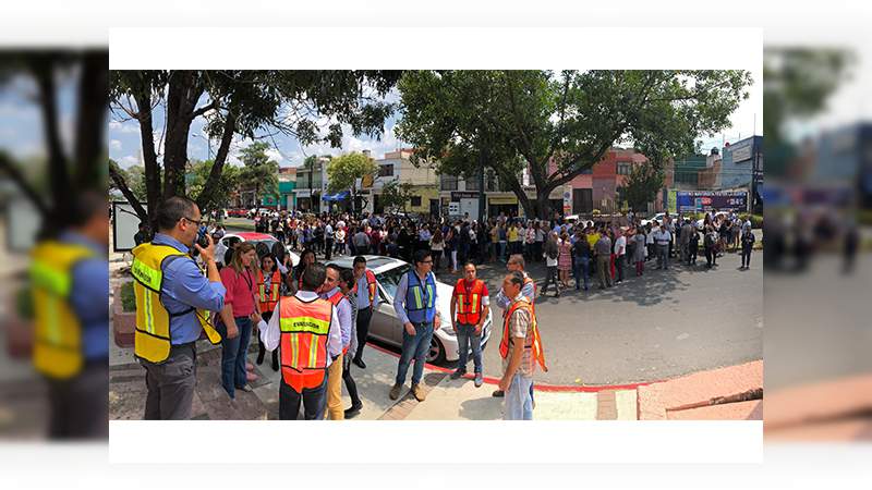 En simulacro de evacuación, brigadistas del Poder Judicial de Michoacán desalojan a 1,860 personas - Foto 1 