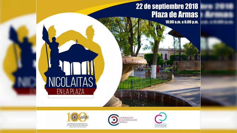 Comparte la UMSNH conocimientos con la ciudadanía este sábado en la Plaza de Armas 
