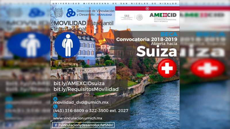 Ofrecen becas para estudiantes y artistas nicolaitas en Suiza 