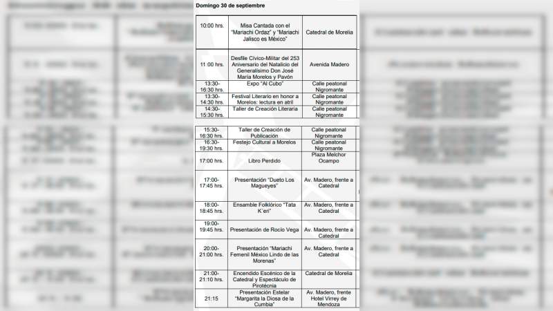 Actividades por el natalicio de Morelos en la capital michoacana - Foto 1 