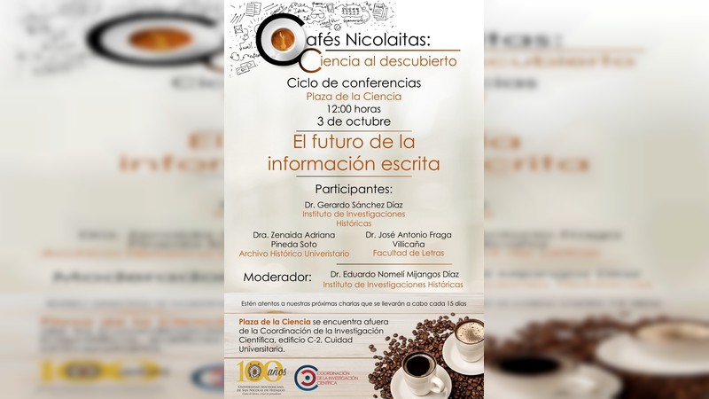 El futuro de la información escrita, tema del Café Nicolaita esta semana 