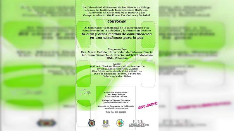 Impartirán en la Casa de Hidalgo seminario sobre Tecnologías de la Información en materia de didáctica para la construcción de la paz 