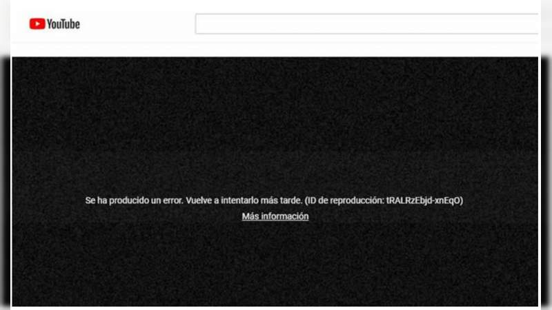 YouTube se cae a nivel mundial 