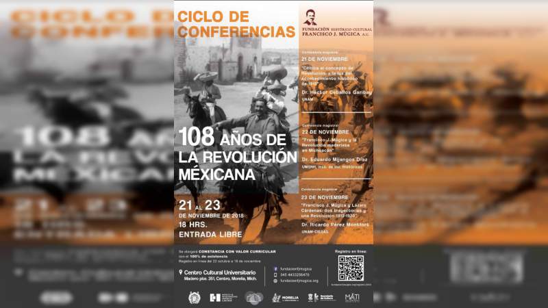Realizarán ciclo de conferencias a 108 años de la Revolución Mexicana, en la Casa de Hidalgo 