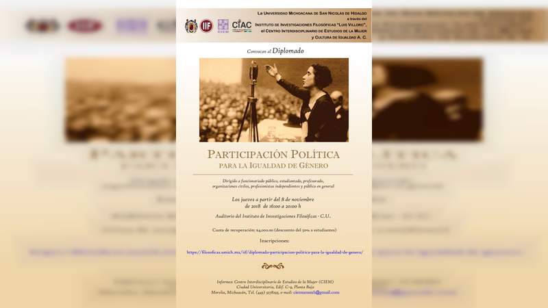 Esta semana diplomado sobre igualdad de género en la Casa de Hidalgo 
