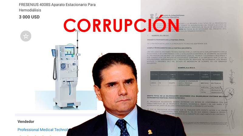 Gobierno eroga más de 14 millones de pesos en la compra de aparatos para hemodiálisis, en lugar de 900 mil pesos 