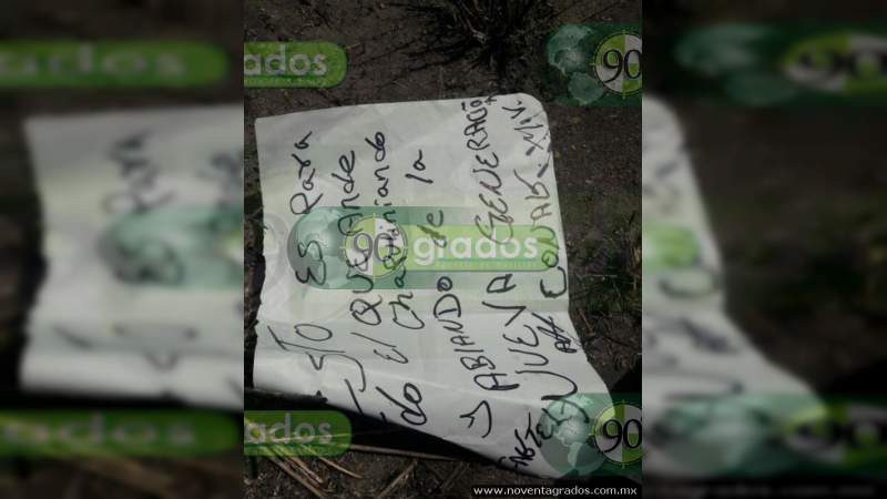 Dejan cuerpo con narcomensaje junto a Universidad en Yuriria, Guanajuato  
