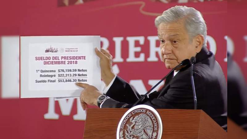 López Obrador regresó 22 mil pesos de su primera quincena 