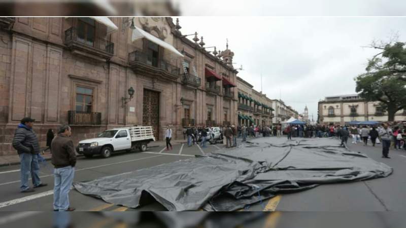 CNTE instala plantón en el Centro Histórico de Morelia - Foto 0 