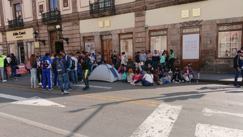 CNTE instala plantón en el Centro Histórico de Morelia - Foto 1 