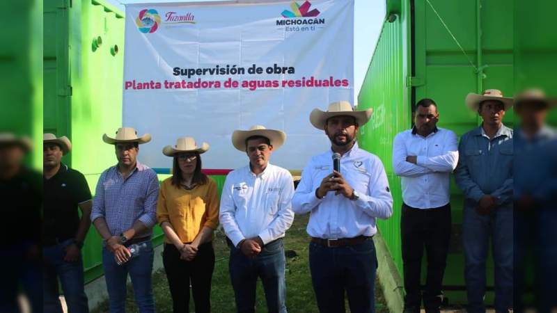 Supervisan Octavio Ocampo y Germán Tena, avance de planta de tratamiento de aguas residuales en Tuzantla - Foto 2 