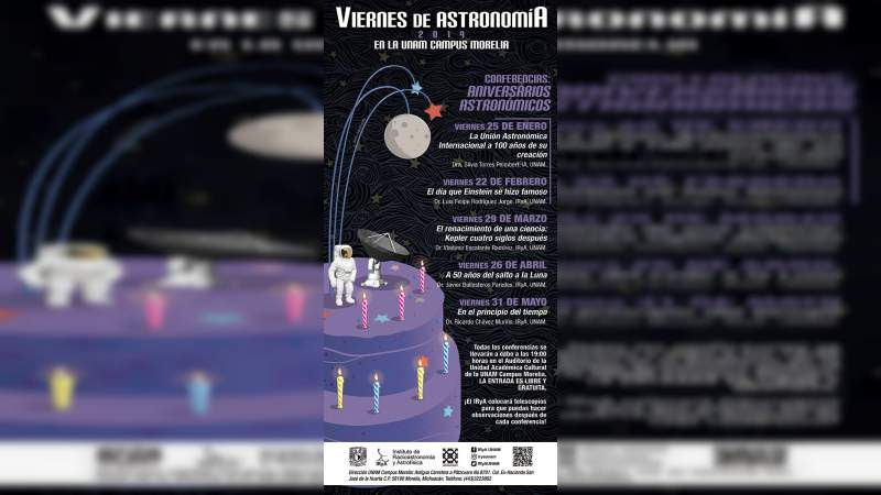 UNAM invita al ciclo de charlas “Viernes de Astronomía” en la UNAM Campus Morelia 