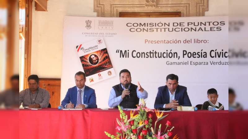 Presentan libro “Mi Constitución, Poesía Cívica”; Erik Juárez encabeza evento - Foto 0 