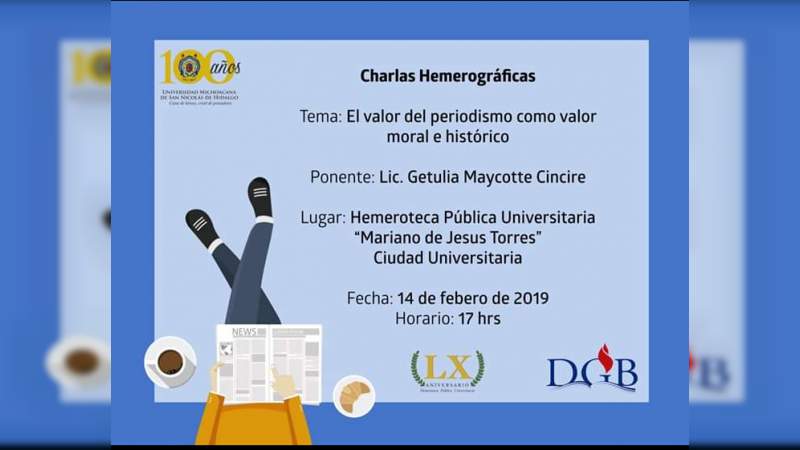 Impartirán charla sobre el valor del periodismo en la Hemeroteca de la Casa de Hidalgo 