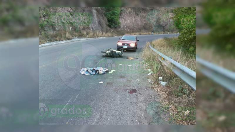 Se accidenta motociclista en la carretera Tuxpan - Ciudad Hidalgo 