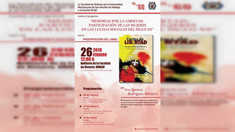 Presentarán libro “Cartas de Libertad” en la Universidad Michoacana - Foto 0 