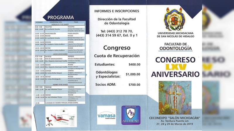 En puerta Congreso de aniversario en la Facultad de Odontología 