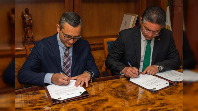UMSNH y Caja de Ahorro Morelia Valladolid firman acuerdo de colaboración. - Foto 0 