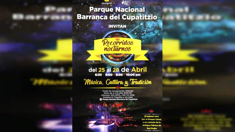 En Semana de Pascua, Recorridos Nocturnos en el Parque Nacional Barranca de Cupatitzio de Uruapan - Foto 1 