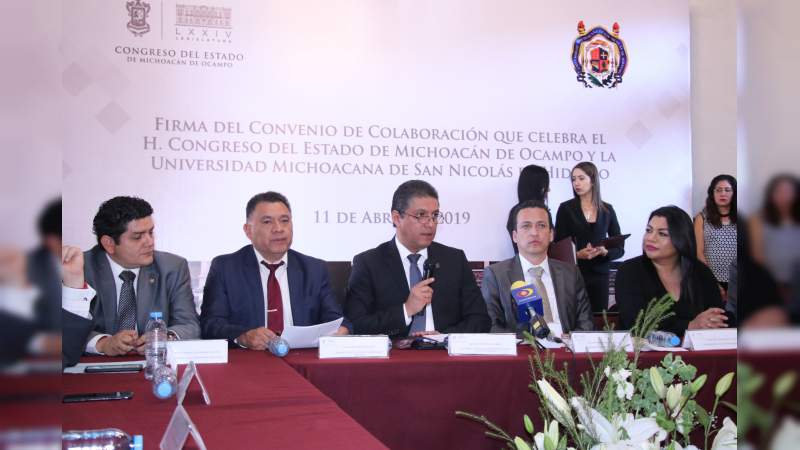 UMSNH y Congreso del Estado firman convenio para la investigación científica - Foto 0 