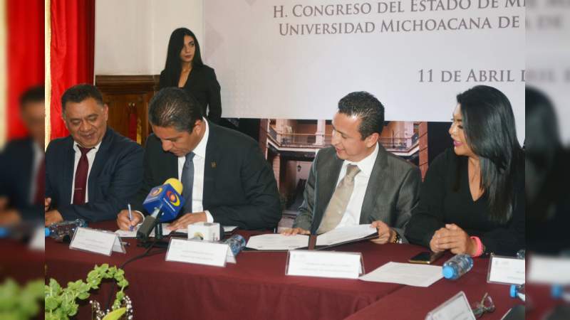 UMSNH y el Congreso de Michoacán firman convenio de colaboración - Foto 1 
