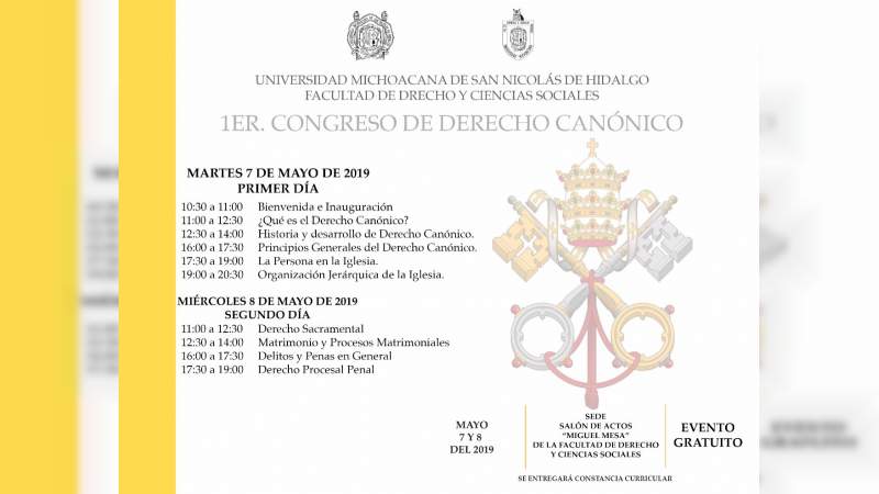  UMSNH impartirá curso de Derecho Militar Congreso de Derecho Canónico - Foto 0 