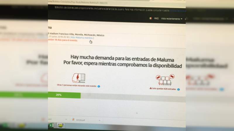 Empresa no autorizada vende boletos apócrifos del show de Maluma para presentación en Morelia  - Foto 0 