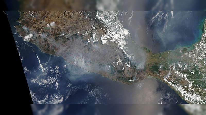 NASA publica imágenes de incendios en México 