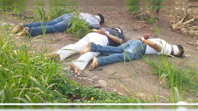 Dejan a tres ejecutados y torturados con narcomensaje en Veracruz 