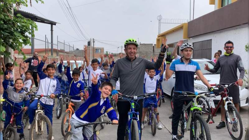 Infantes pedalean por el medio ambiente, convocados por la SEE 